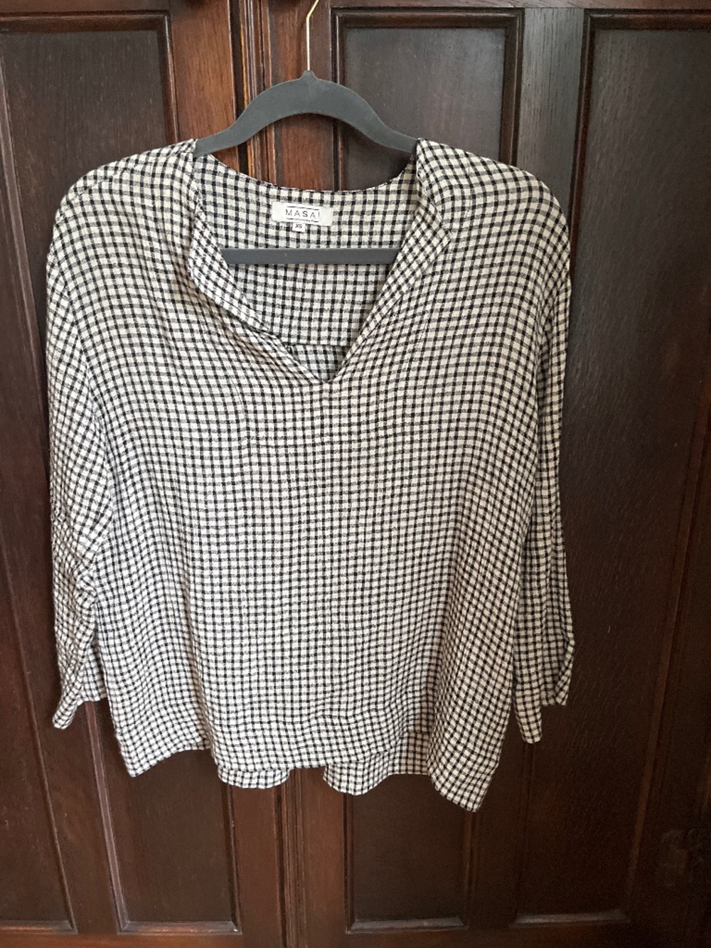 Black and cream checked top